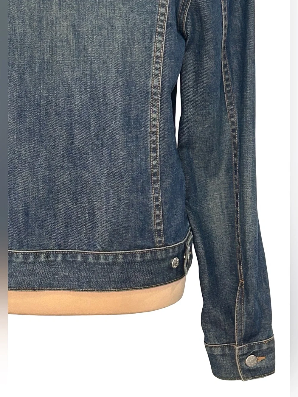 J.Crew Womens Denim Jacket M Dark Wash Jean Trucker Classic Preppy Fall Country